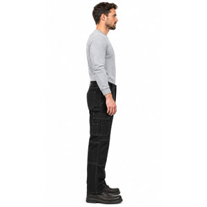 Pantalon de travail pour homme FR avec poches cargo, résistant aux flammes, 100% coton, taille élastique, certifié CE, coupe régulière, coutures soudées - Product Image 5