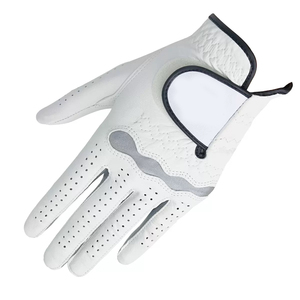 Gants de course en cuir blanc à doigts entiers avec design respirant, fermeture auto-agrippante, unisexe, pour usage extérieur - Product Image 4