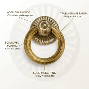 Luxury Corona Annulus Brass Door Ring Knocker | Classic Circular Antique Finish Main Door Handle for Elegant Entrance <b>Hardware</b> - Product Image 5