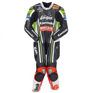 ชุดจั๊มสูทขี่มอเตอร์ไซค์ Tom Sykes Rawasaki 1 ชิ้น ทำจากหนังวัว/หนังจิงโจ้ สำหรับขี่มอเตอร์ไซค์/ขี่วิบาก พร้อมเกราะป้องกันระดับ 2 สำหรับนักขี่มอเตอร์ไซค์ - Product Image 1