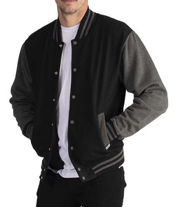 แจ็คเก็ตเบสบอลวาร์ซิตี้ผู้ชายทรงโอเวอร์ไซส์ ผ้าฝ้ายแท้ 100% คุณภาพสูงจากโรงงาน พร้อมปักโลโก้ตามสั่ง สำหรับฤดูหนาว - Product Image 3