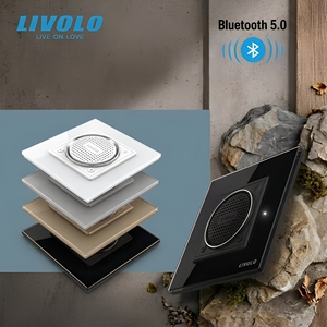 Support mural intelligent LIVOLO pour haut-parleur |   Interrupteur <span class=keywords><strong>audio</strong></span> mural IP41 de type 86 standard britannique, connexion haute vitesse 5.0, pour maison et hôtel - Product Image 1