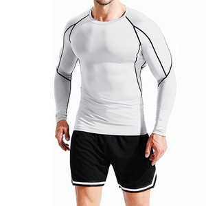 Sports Long Sleeve Shirts White Color Sweatshirt Fitness Jogging Tops Breathable Training Compression Running T-Shirt - Product Image 1
