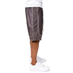 Shorts en mesh rouge pour homme avec poches latérales zippées, cordon de serrage, taille élastique, doublure en mesh respirante, pour le basketball - Product Image 4