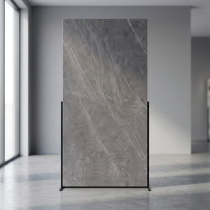 Dalles de pierre frittée polie Pietra Grey 160x320cm, grand format, aspect marbre naturel, pour extérieur et salle à manger - Product Image 3