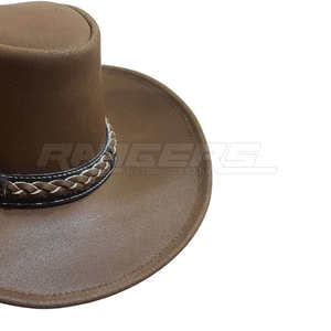 Sombreros de Vaquero de Cuero Marrón Hechos a Mano, Sombreros de Vaquera Tradicionales con Banda Trenzada, Sombrero de Vaquero para Mujer, Duradero y Elegante - Product Image 3