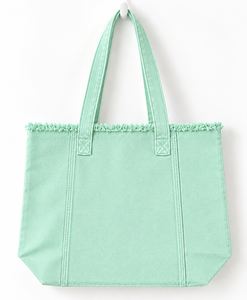 Bolso Tote de Mezclilla Azul Claro, Bolso de Hombro Deshilachado, Gran Capacidad, Casual, para Compras, para Mujer - Product Image 2