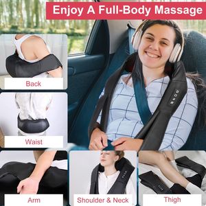 Cuscino Massaggiante Elettrico 3D Shiatsu per Collo e Schiena con Luce Infrarossa Riscaldante, 3 Livelli di Intensità, Massaggio Profondo per Rilassamento delle Spalle - Product Image 6