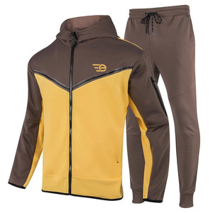 Conjunto Deportivo Informal con Capucha para Hombre, Traje Deportivo Activo de Invierno, Cierre con Cordón en la Parte Superior e Inferior, para Gimnasio, Ejercicio, Fitness, Aire Libre, Flexible - Product Image 1