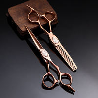 Ciseaux de barbier professionnels en acier inoxydable avec logo personnalisé, pour droitiers, avec pivotants rotatifs et repose-pouce, 5,0 pouces