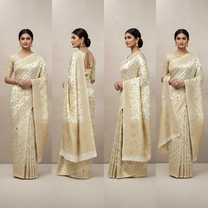 ผ้าไหมมาชรูซาตินสีชมพูทอแบบบริสุทธิ์ 6 หลา |   ชุดงานเลี้ยงและงานแต่งงานดีไซน์เนอร์ระดับพรีเมียม คอลเลคชั่นชุดพื้นเมือง ราคาขายส่ง - Product Image 4