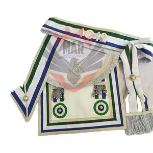 Regalia maçonnique passé maître Sierra Leon pays drapeau ruban tablier col et ceinture | costumes maçonniques uniformes tabliers et colliers - Product Image 1