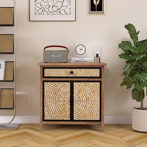 Retro Vintage Floor Sideboard <b>Buffet</b> <b>Server</b> Cabinet with Drawers Entryway Console for Living Room Use - Product Image 2
