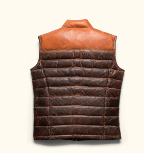 Gilet en cuir matelassé Bridger pour homme – Veste sans manches isolante de qualité supérieure pour l'hiver - Product Image 2