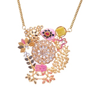 Moda Multicolor Zirconia cúbica piedra preciosa mate oro pulido diseño único colgante collar joyería para mujer Accesorios - Product Image 2