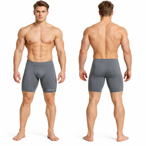 Pantalones Cortos de Compresión Ligeros para Yoga y Gimnasio para Hombre, con Logotipo Personalizado, Cintura Elástica, Secado Rápido, Tela de Poliéster/Algodón - Product Image 2