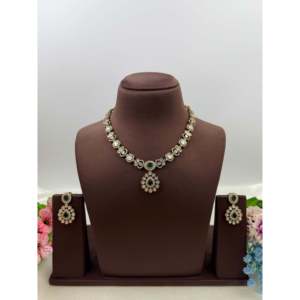 Indian Ethnic Priya Premium Victorian Gold Plated <b>Bridal</b> <b>Necklace</b> & <b>Earring</b> <b>Set</b> - Product Image 1