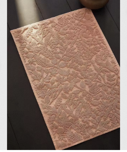 Tapis de bain en coton de qualité supérieure, écologique, antidérapant, design ondulé, tapis carré doux, fabriqué à la machine, couleur personnalisée - Product Image 2