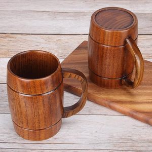Chope à bière en bois avec poignée, style nordique, écologique, réutilisable, pour usage domestique - Product Image 6