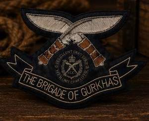 Brig of Gurkhas แผ่นปักลูกไม้คุณภาพสูงสำหรับเย็บติดป้ายผ้าดีไซน์หรูทรงกลมสำหรับเสื้อผ้า - Product Image 1