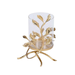 เชิงเทียนตกแต่งบ้านทำมือรักษ์โลก ดีไซน์กวางเรนเดียร์ ทันสมัย สวยงาม ตกแต่งด้วยอะลูมิเนียมเคลือบทองและกระจก - Product Image 5