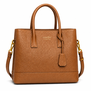 Handmade Genuine Leather Tote Women Professional Office Handbag Solid Minimalist Shoulder Bag Versatile Daily Satchel <b>Purse</b> - Product Image 1