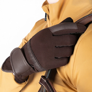 Professional Anti-Slip Leather <b>Gloves</b> for Winter Outdoor Comfortable <b>Silver</b> Trim Cuff Horseback Riding <b>Gloves</b> - Product Image 4