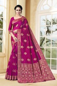 LATEST NEW COLLECTION BANRASI <b>SILK</b> SAREE <b>RED</b> 29314 - Product Image 1