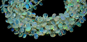 Perles en forme de poire en cristal à facettes en opale éthiopienne véritable 6x4 à 12x9mm 16 pouces perles de pierres précieuses utilisées pour la fabrication de bijoux - Product Image 2