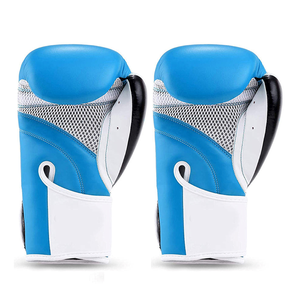 Gants de boxe Xypex Corporation bleus et blancs en PU avec fermeture auto-agrippante, attelle de poignet, pour entraînement, adultes, conception à doigts complets - Product Image 6