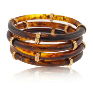 Stylish Epoxy Resin Brass Bangle Stack for Women Wedding Party Festive Handcrafted Polish Finished Modern Fashion Jewelry Cuff - Product Image 1