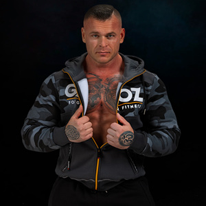 Sweat à capuche zippé, style streetwear hip-hop, imprimé bleu, coupe oversize - Product Image 5