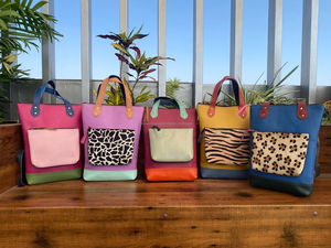 Nouveau sac à dos à couches convertible en cuir recyclé imprimé animal poignées bandoulière épaules sac fourre-tout avec poche et fermeture éclair - Product Image 4