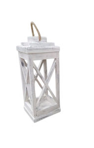 Lanterne à bougie en bois unique avec lanterne à bougie en métal finition ivoire pour la décoration extérieure du jardin, faite à la main - Product Image 2