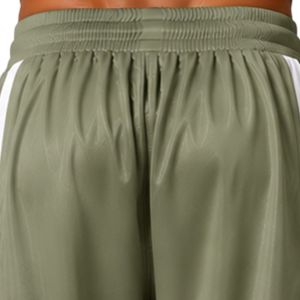 Shorts de basket-ball pour hommes personnalisés en vert sauge avec bande latérale blanche, shorts d'entraînement sportifs, taille élastique, vêtements de sport, vêtements de fitness - Product Image 6