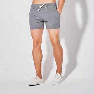Shorts décontractés en coton pour hommes avec cordon de serrage, couleur unie, respirants, tricotés, taille mi-haute, gris, bleu, orange, noir, marine - Product Image 4