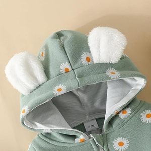 Kids Cotton <b>Fleece</b> Jumpsuit Romper <b>Sleepsuit</b> Hooded Semi Winter Infants & Toddlers Full Length Solid Baby Boys & Girls - Product Image 3