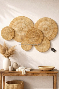 Adornos de Pared de Ratán, Estilo Bohemio, Tema Circular de la Naturaleza, Decoración del Hogar, Juego de Varias Piezas, Arte para Sala de Estar - Product Image 6