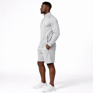Nouveauté : Ensemble de vêtements de sport pour homme, t-shirt à manches longues avec fermeture éclair, short de sport, sweat à capuche, ensemble de 2 pièces, tenue de jogging - Product Image 4