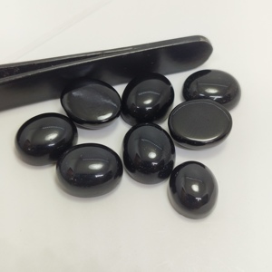 พลอยออนิกซ์สีดำธรรมชาติทรงรีขัดเงาแบบคาโบชอง สำหรับทำเครื่องประดับ ขายส่งจากผู้ผลิตอัญมณี วัสดุทำเครื่องประดับจำนวนมาก - Product Image 4