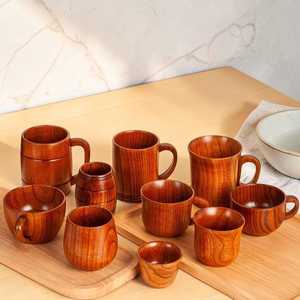 Handmade Jujube Wood Mug: Rustic Natural Coffee Beer Drinkware - Product Image 1