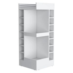 White <b>Corner</b> <b>Bar</b> Cabinet with Wine Rack and Open Shelf Elegant Home <b>Bar</b> Furniture - Product Image 2