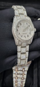 Reloj de Lujo de Edición Limitada con Diamantes Moissanite de Color D VVS, Cristal de Zafiro de 16 mm, Función de Fecha, Estilo Hip Hop - Product Image 3