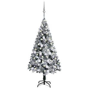 Sapin de Noël artificiel vert pré-éclairé de 47,2 pouces avec ensemble de boules - Product Image 1
