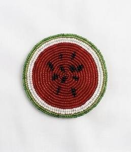 Crab Beaded <b>Coaster</b> Handmade Sea Life Table Mat Ocean Theme <b>Drink</b> <b>Coaster</b> - Product Image 2