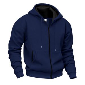 Sweat à capuche zippé pour homme en coton, molleton épais, écologique, coupe confortable, idéal pour le quotidien - Product Image 2