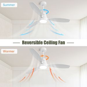 Ventilatore da Soffitto LED Integrato da 52 Pollici con 3 Pale in Legno, Kit Luce e Telecomando a 6 Velocità - Product Image 4