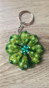 Luxury Handmade Eco-Friendly Beaded Embroidery <b>Customized</b> Shape <b>Keychain</b> Stylish Purse Charm Key Holder Elegant Hand Embroidered - Product Image 6