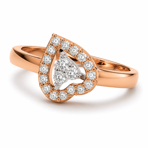 Anillo de Compromiso Vintage con Diamante Cultivado en Laboratorio, Oro Rosa de Dos Tonos, Diseño de Racimo Flotante en Forma de Lágrima, Certificado IGI, Rodio, Regalo, OEM, ODM, Personalizado - Product Image 1