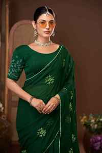 Blusas de Diseño Indio Verdes, Cómodas y Elegantes, Tallas Grandes, Listas para Usar, para Todo Tipo de Saree, Tela Georgette, Compre Directamente del Proveedor - Product Image 2